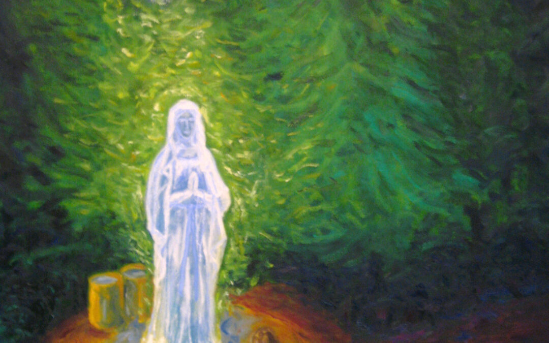 Woman Kneeling for Holy Virgin Mary