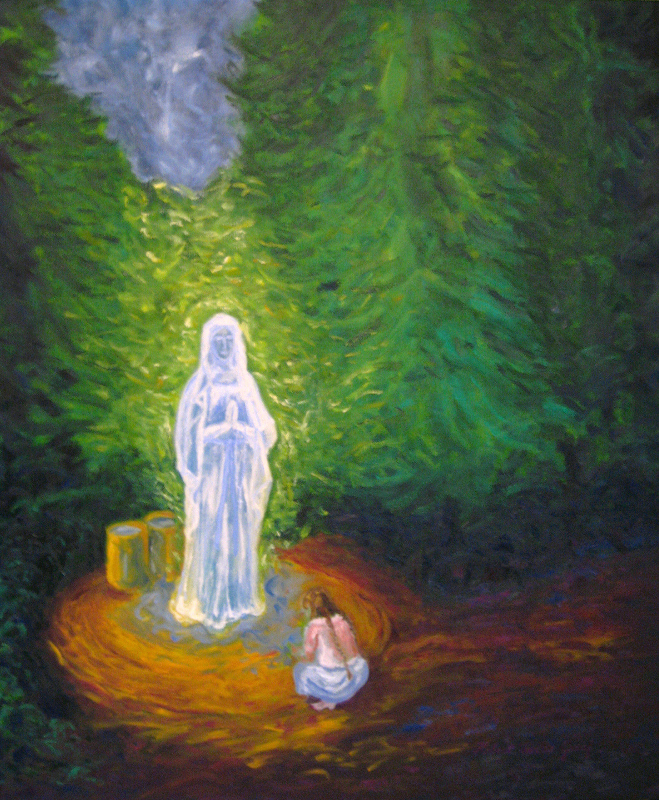 Woman Kneeling for Holy Virgin Mary