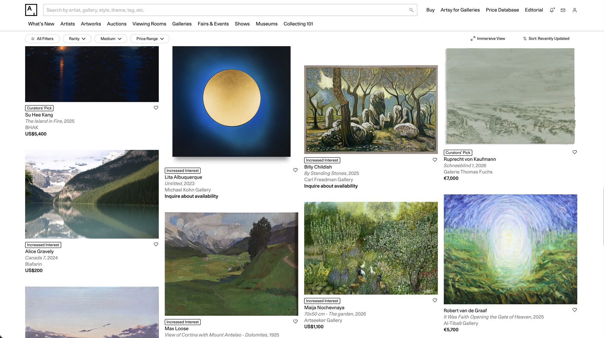 CURATED SELECTION, Artsy, ‘Visions of the Earth’