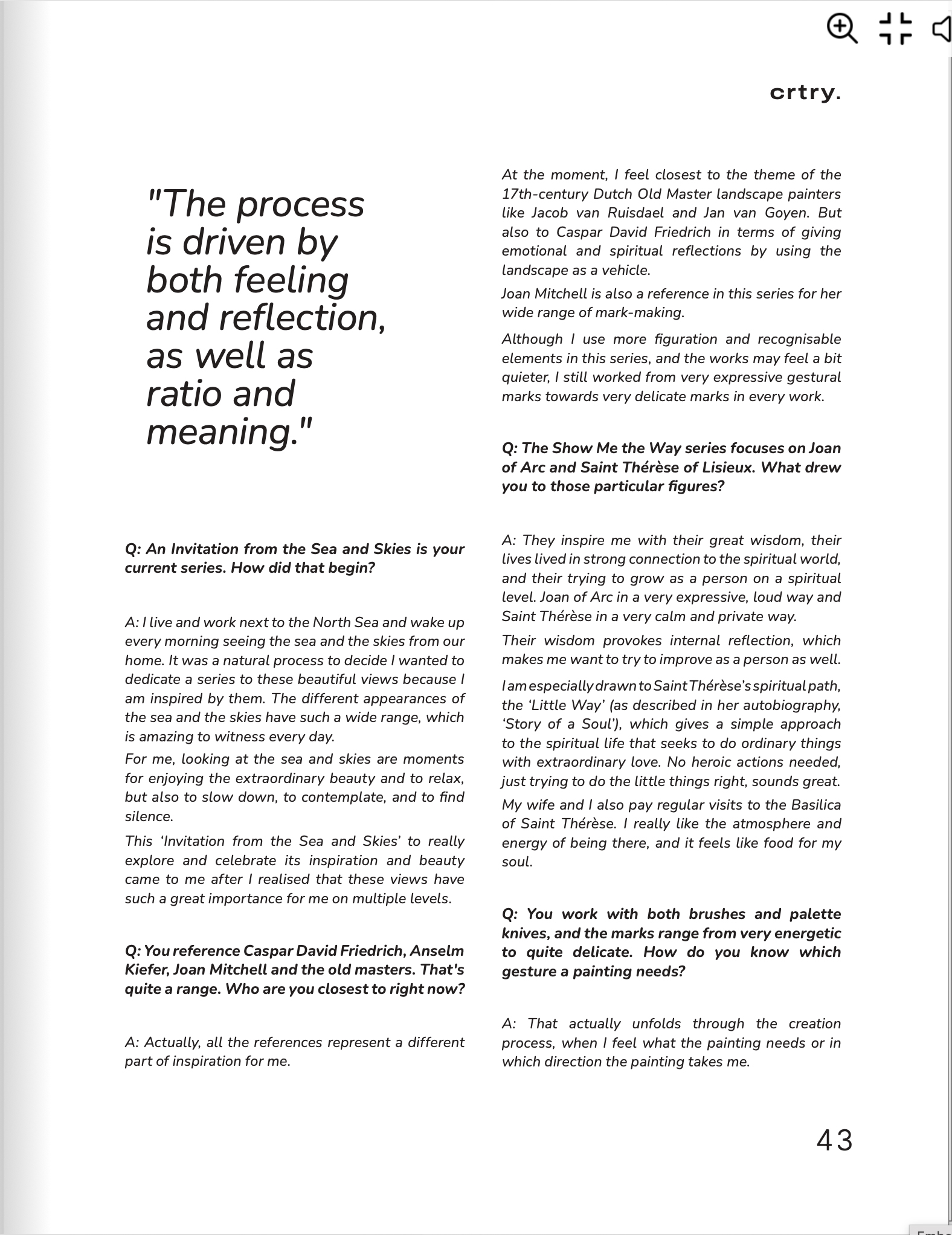 INTERVIEW, Curatory Magazine, Volume 16, pp.39 - 44, May 2026